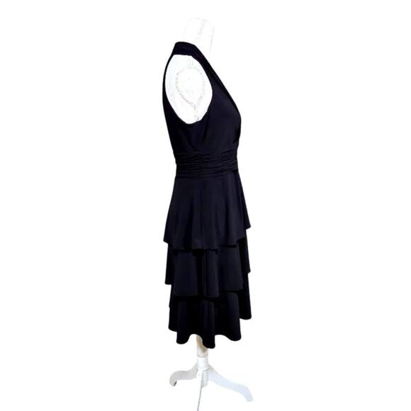 Evan Picone Halter Dress Women Size 6 Black Event Feminine Dramatic Cocktail - Picture 3 of 9